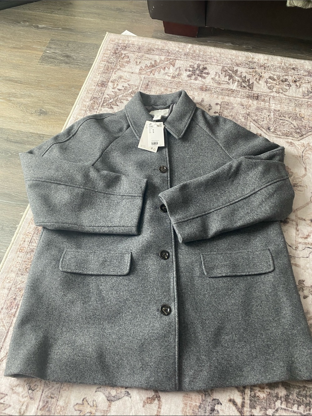 NWT H&M Grey Car Coat